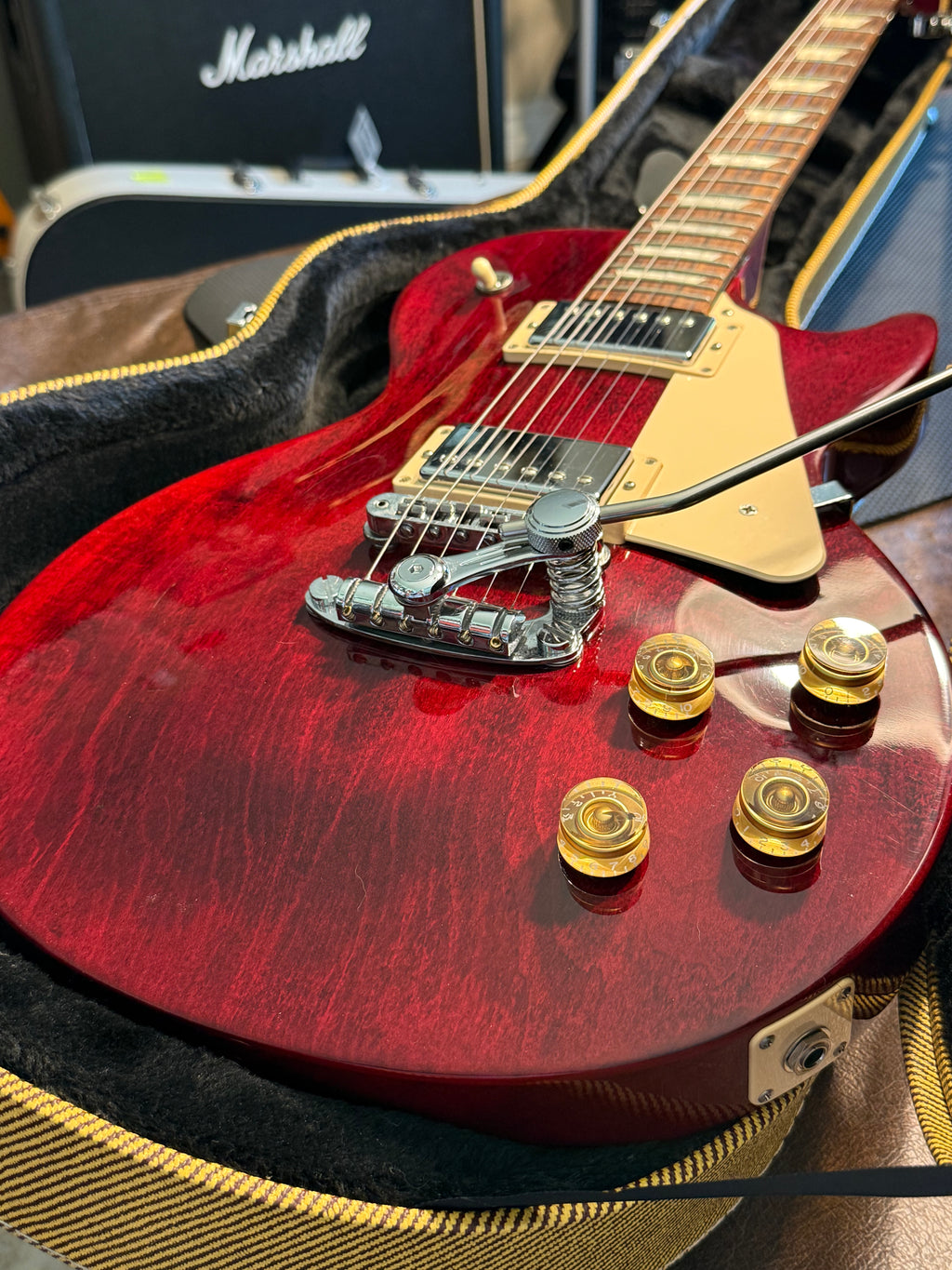 2017 Gibson Les Paul Studio T Wine Red w/ Duesenberg Les Trem II + HSC